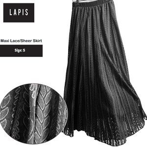 Lapis: Maxi Sheer/detailed flowing skirt
